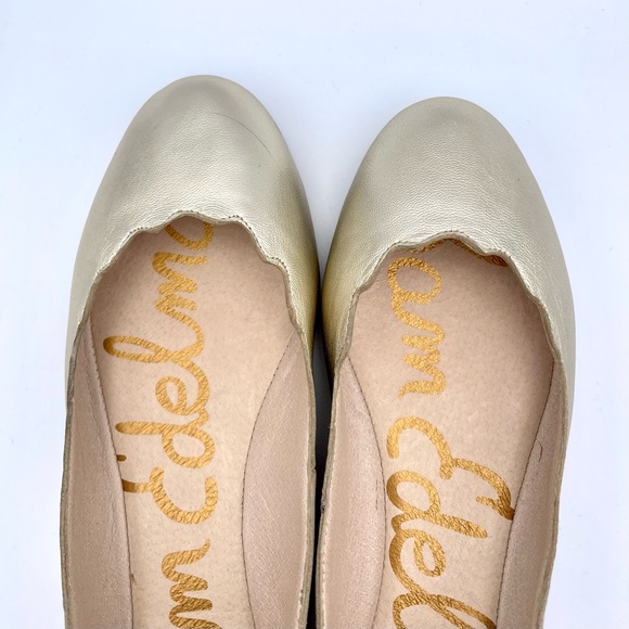 SAM EDELMAN | ‘Augusta’ Gold Scalloped Edge Ballet Flats | Size 6.5 - Picture 8 of 11